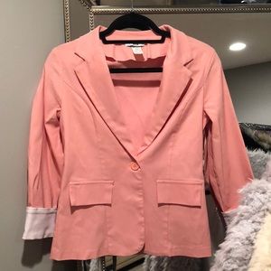 Pink and white blazer